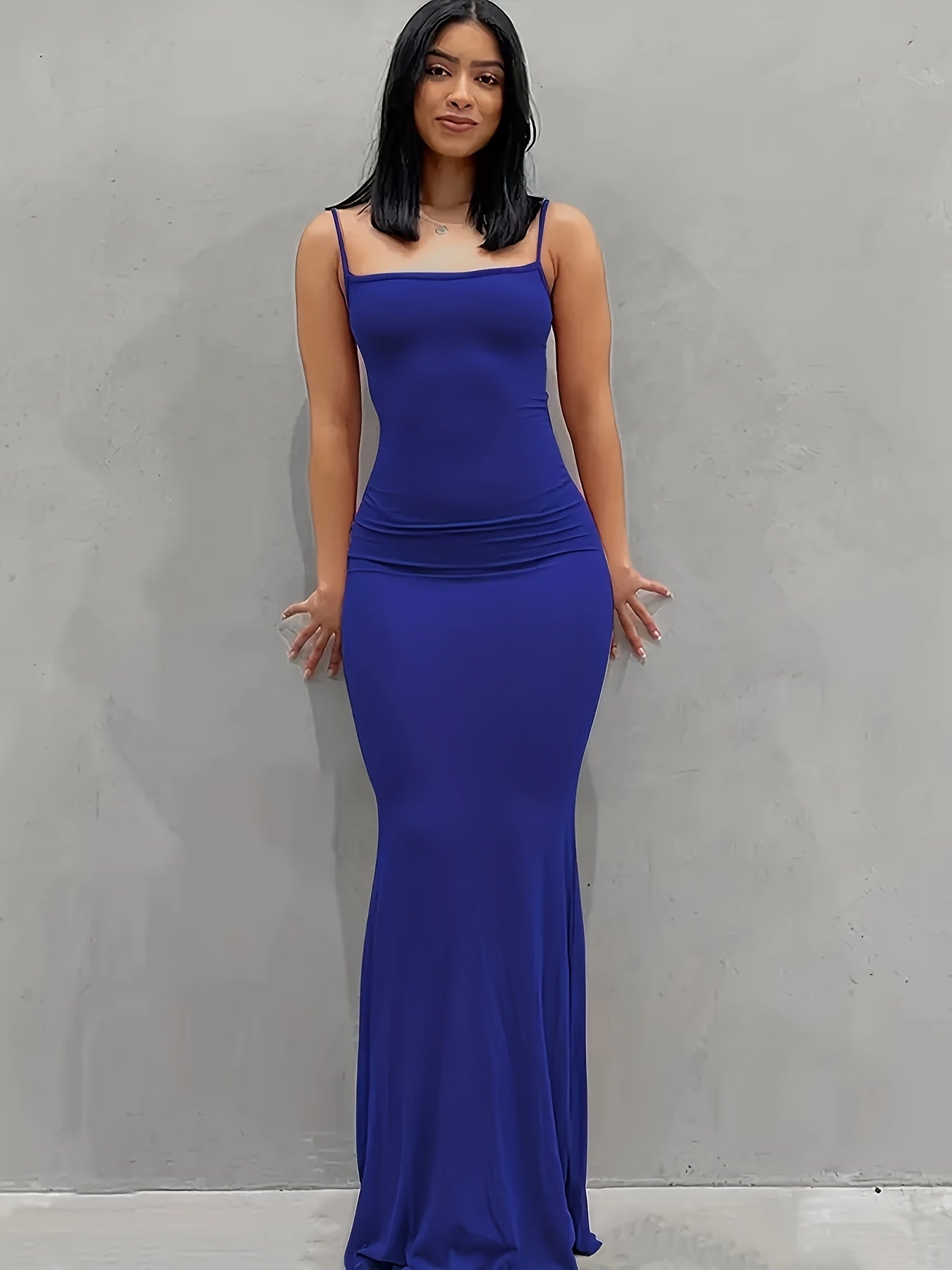Elegant Solid Slip Maxi Dress