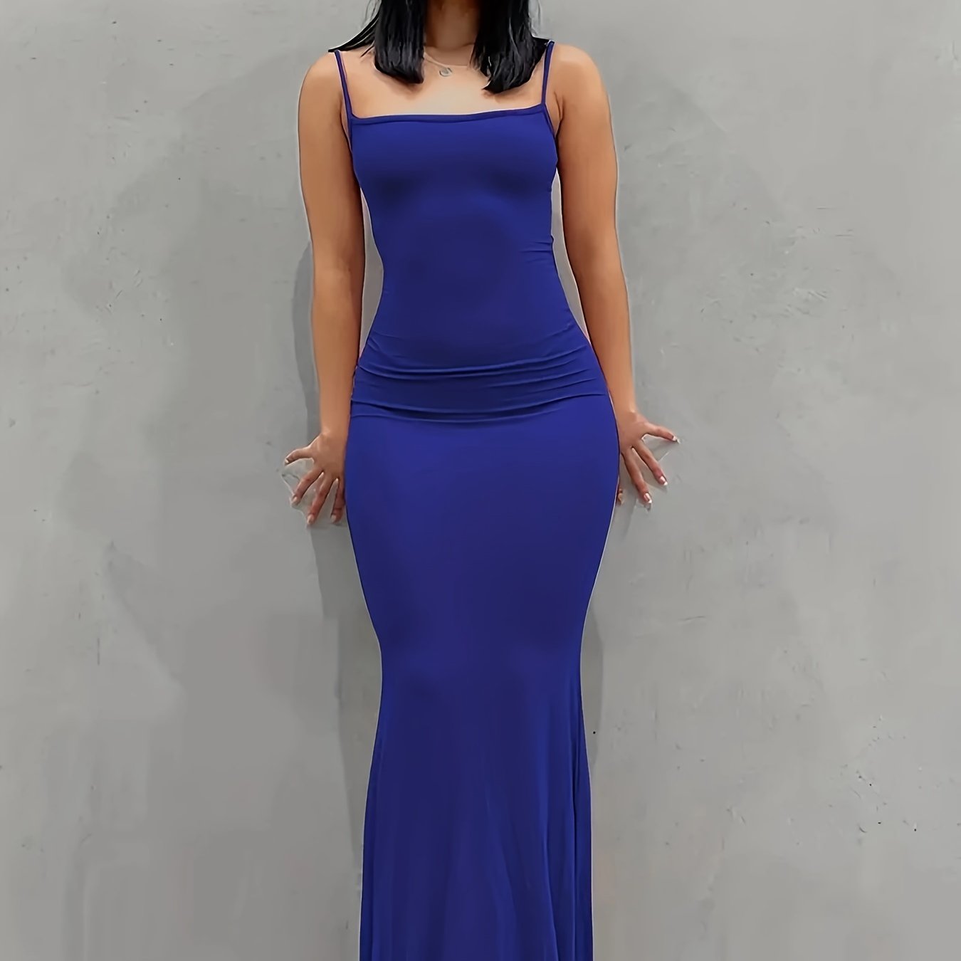 Elegant Solid Slip Maxi Dress