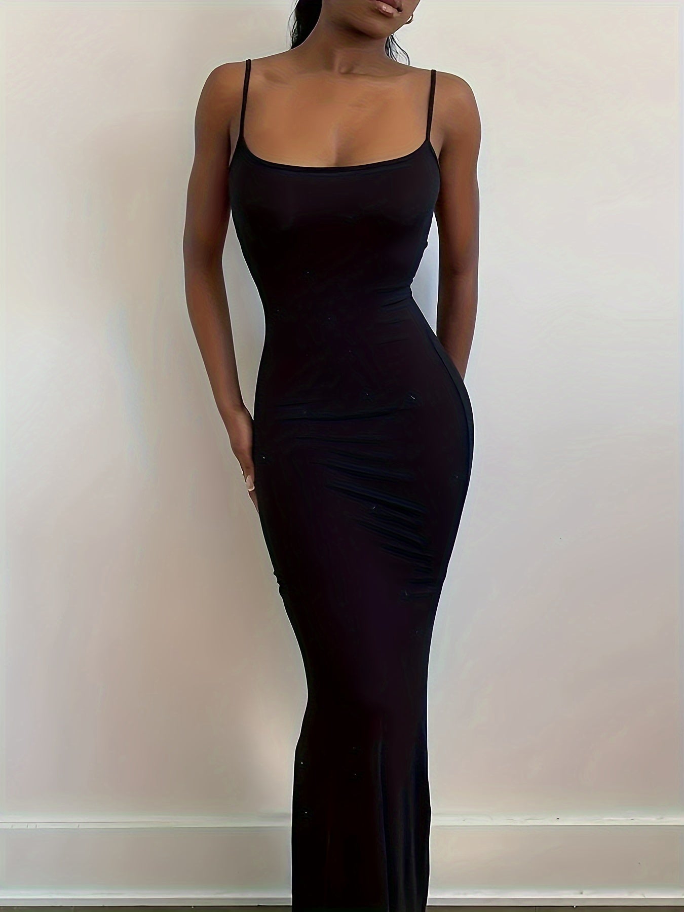 Elegant Solid Slip Maxi Dress