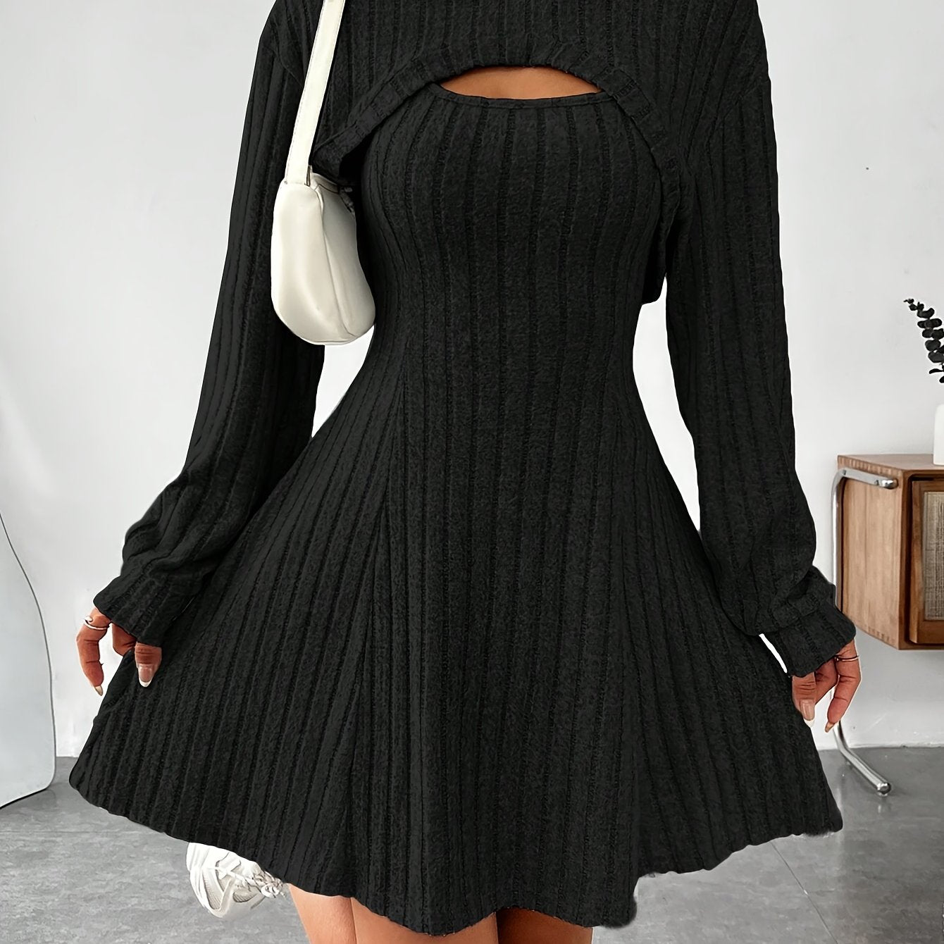 Long Sleeve Shrug & Tank Dress Set