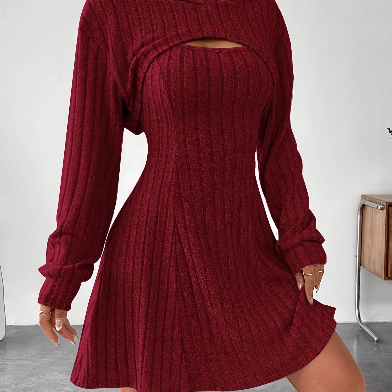 Long Sleeve Shrug & Tank Dress Set