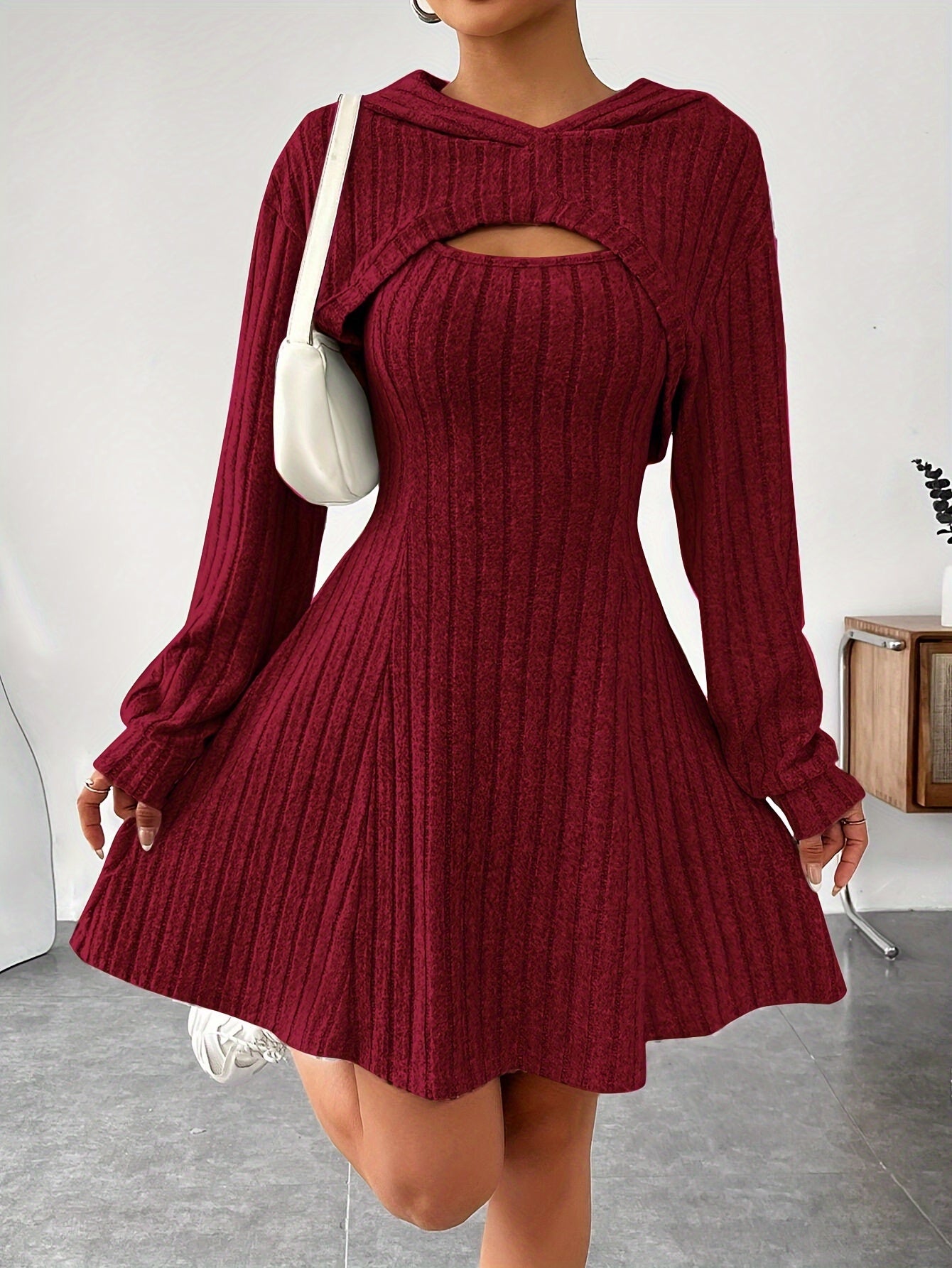Long Sleeve Shrug & Tank Dress Set