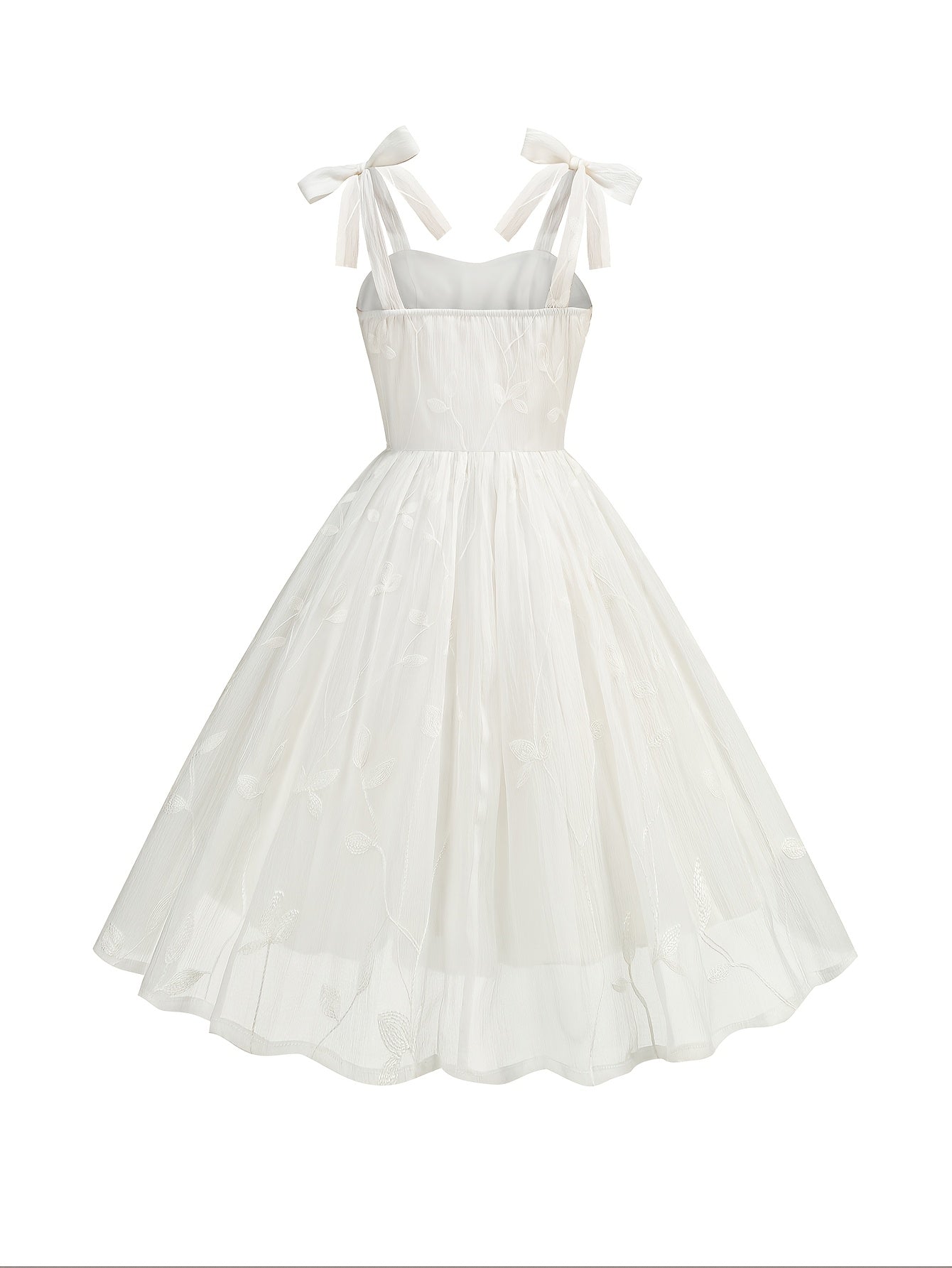 Vintage Embroidered Mesh Party Dress