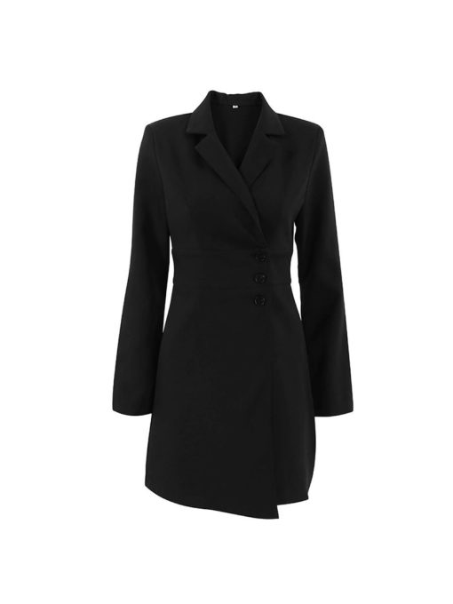 Chic Black Mini Blazer Dress 7