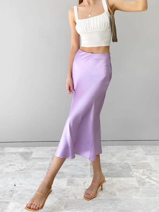 Lavender satin dress 9