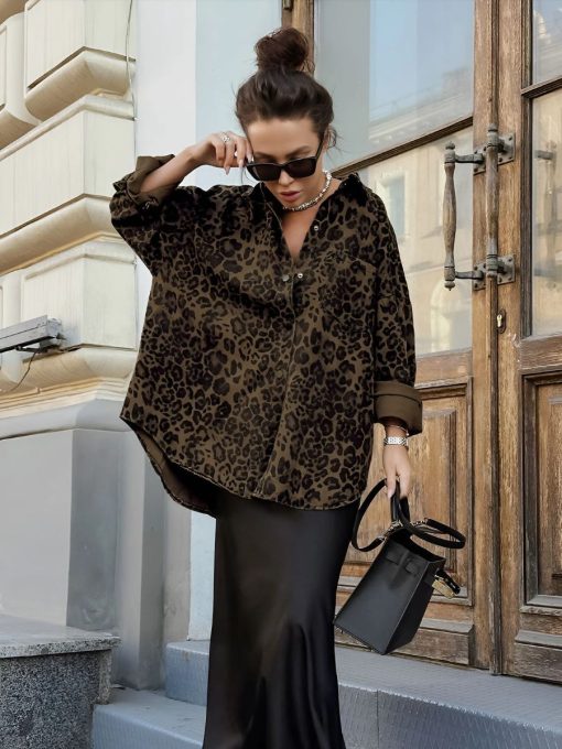 Oversized Leopard Print Shirt