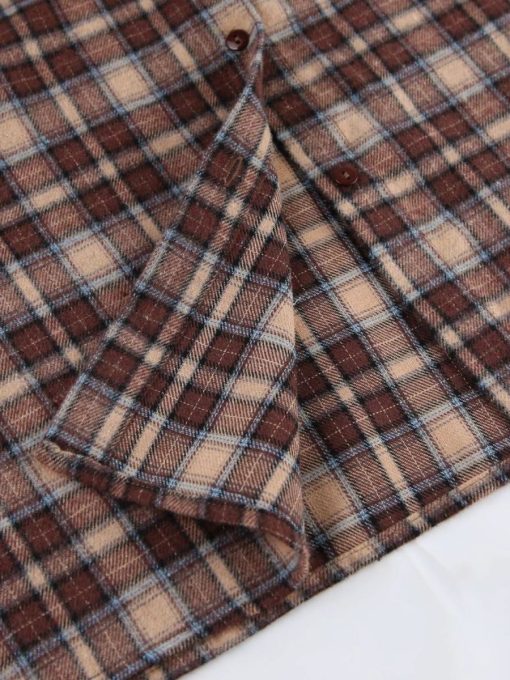 Vintage Spring Plaid Shirt with Loose Fit Design for Women 1