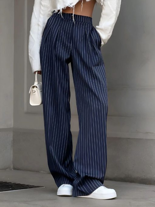 Women's Classic Stripe Wide-Leg Trousers