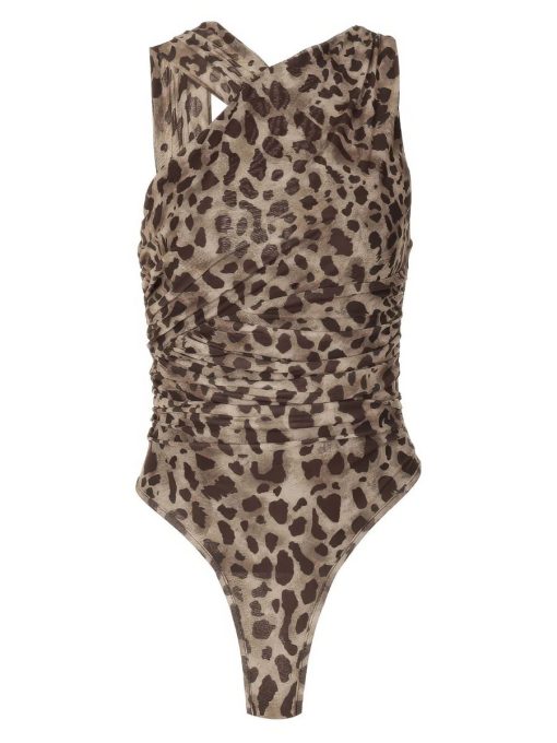 criss cross leopard print bodysuit 6