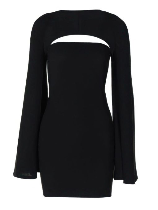 sleek black dress with cutout detail 4