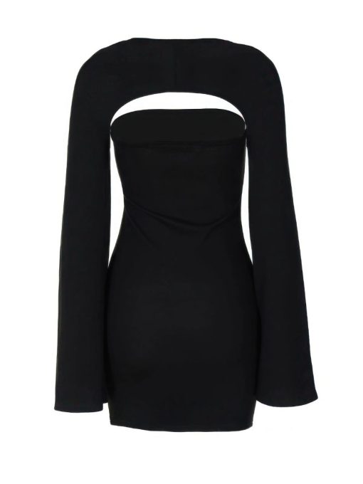 sleek black dress with cutout detail 6