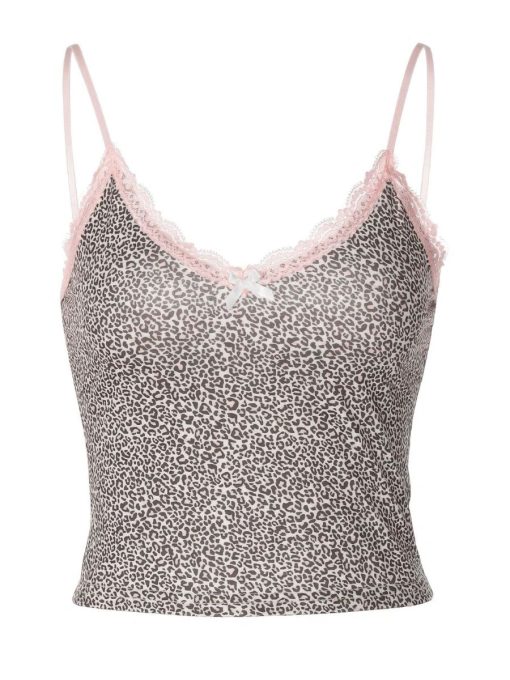 Soft Leopard Print Cami with Lace Trim